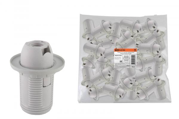 Патрон Е14 с кольцом, термостойкий пластик, белый, без наклейки TDM